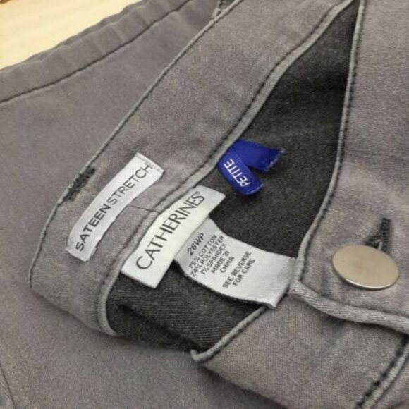 Catherines Sateen Stretch Elastic Zipper Petite Womens Plus 26WP Stretch Jeans - Picture 4 of 12